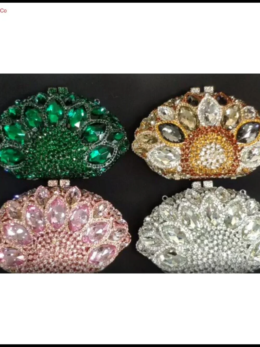 Peacock Crystal Clutch Evening Bag Rhinestone Bridal Wedding Purse Mini